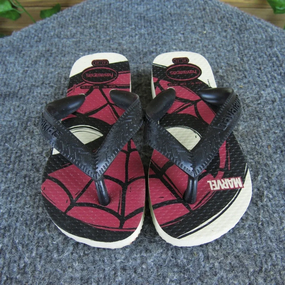Havaianas Boys Flip Flop  Sz T 9 Medium Red Synthetic Slip On‎